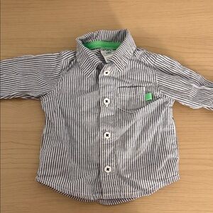 Carter's Striped Gray and Green Kids Button Down Shirt